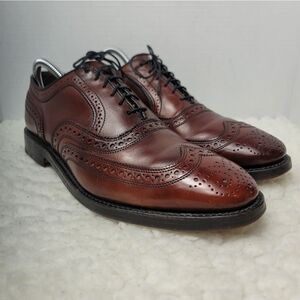 Allen Edmonds Cambridge Mens Shell Cordovan Shoes Size 9 Brown Wingtip Leather
